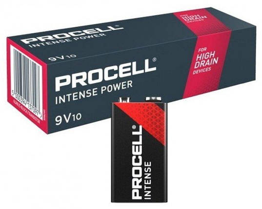 Батарейка лужна Duracell Procell Intense, 6LR61, 9V, Box 10 шт., фото 3