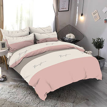 Наволочка на блискавці 70х70 (Бязь) | Від виробника "Королева Ночі" | Різнокольорові смуги з текстом