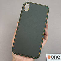 Чехол для Apple iPhone XR кожаный плотный матовый чехол на телефон айфон хр зеленый L8F