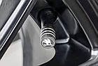 Металеві ковпачки на ніпель з логотипом Skoda чорний, фото 3