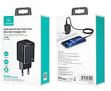 Адаптер мережі USAMS Dual Ports GaN Mini US-C144 T43 USB, Type-C, 33W, QC, чорний, фото 6