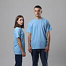 Небесно-блакитна чоловіча футболка класична Fruit of the loom Valueweight бавовняна однотонна блакитний, фото 9