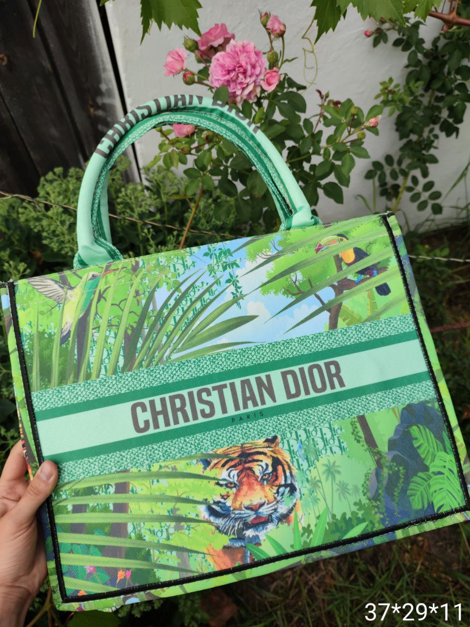 Жіноча сумка Dior, тканинний шопер, 37*29*11 см, 931299, фото 1