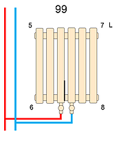 Вертикальний радіатор Praktikum 1 H-2000 мм, L-501 мм Betatherm, фото 3