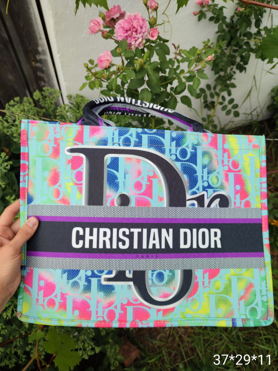 Жіноча сумка Dior, тканинний шопер, 37*29*11 см, 931302