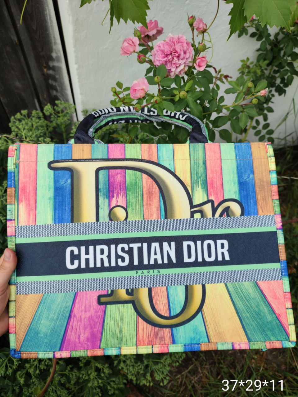 Жіноча сумка Dior, тканинний шопер, 37*29*11 см, 931303, фото 1