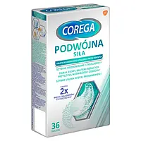 Corega Tabs подвійна сила, таблетки для чищення зубних протезів, 36 табл