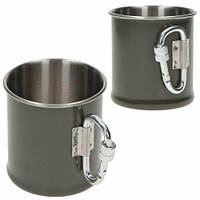 Кружка MIL-TEC стальна з карабіном 250мл Olive (14608102)