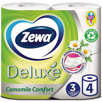 Туалетная бумага Zewa Deluxe Ромашка 3 слоя 4 рулона (7322540060133) - Вища Якість та Гарантія!