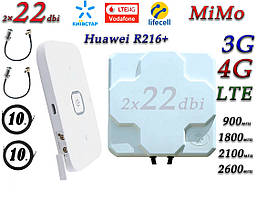 Повний комплект для 4G/LTE/3G з Huawei R216+ і Антена планшетна MIMO 2×22dbi (44 дб) 698-2690 МГц