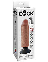 Реалістичний вібратор King Cock 6" Vibrating Cock Piedream на присоці all Оригінал, фото 4