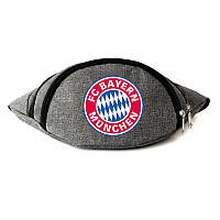 Сумка Бананка на пояс Футбольный клуб Бавария Мюнхен (Bayern München-03) Cappuccino Toys серая