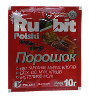 Высокоэффективный препарат от тараканов, постельных блох и мурашек "Рубит Польский" Rubit Polski 10 г.