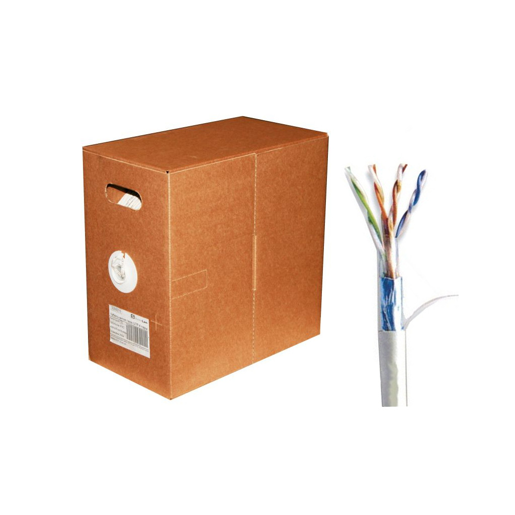 Вита пара FTP кат5e Atcom (4x2x0.50 сечение - 0.50mm) Al-Cu (CCA), екранированный, для внутренней прокладки (бухта 305m) (3801_coi