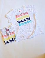 Модна футболка для дівчинки Pepperst 122-128 білий напис