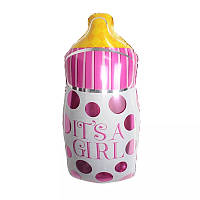 Бутылочка розовая 60 см фольгированный шар