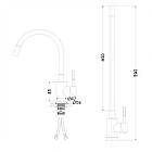 Кран для кухні з нержавіючої сталі sus 304 VENTA VA3008E-black чорний гнучкий носик, фото 5