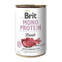 Влажный монопротеиновый корм для собак с чувствительным пищеварением Brit Mono Protein Lamb с ягненком 400 г