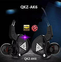 Спортивные проводные наушники QKZ AK6 с микрофоном.Гарнитура.