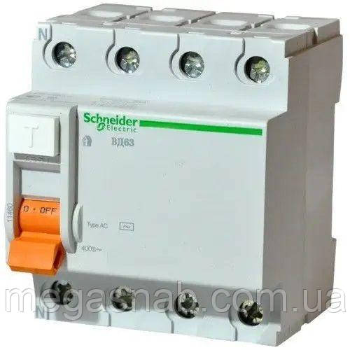 Диф. автомат Schneider ВД63 4Р/40А/30 мА