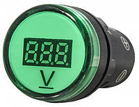 Вольтметр цифровой измеритель напряжения AD22-22DVM (DC 5-30В) зеленый Аско