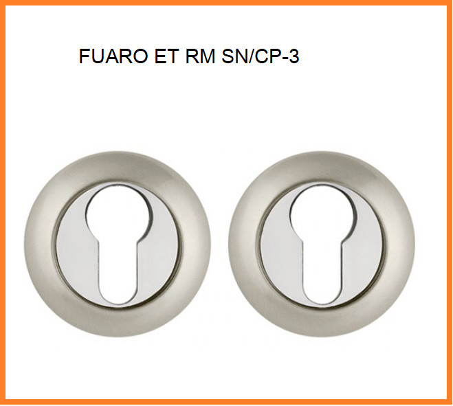 FUARO, Накладка під циліндр ET RM SN/CP-3 матовий нікель/хром
