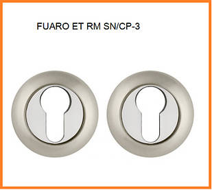 FUARO, Накладка під циліндр ET RM SN/CP-3 матовий нікель/хром