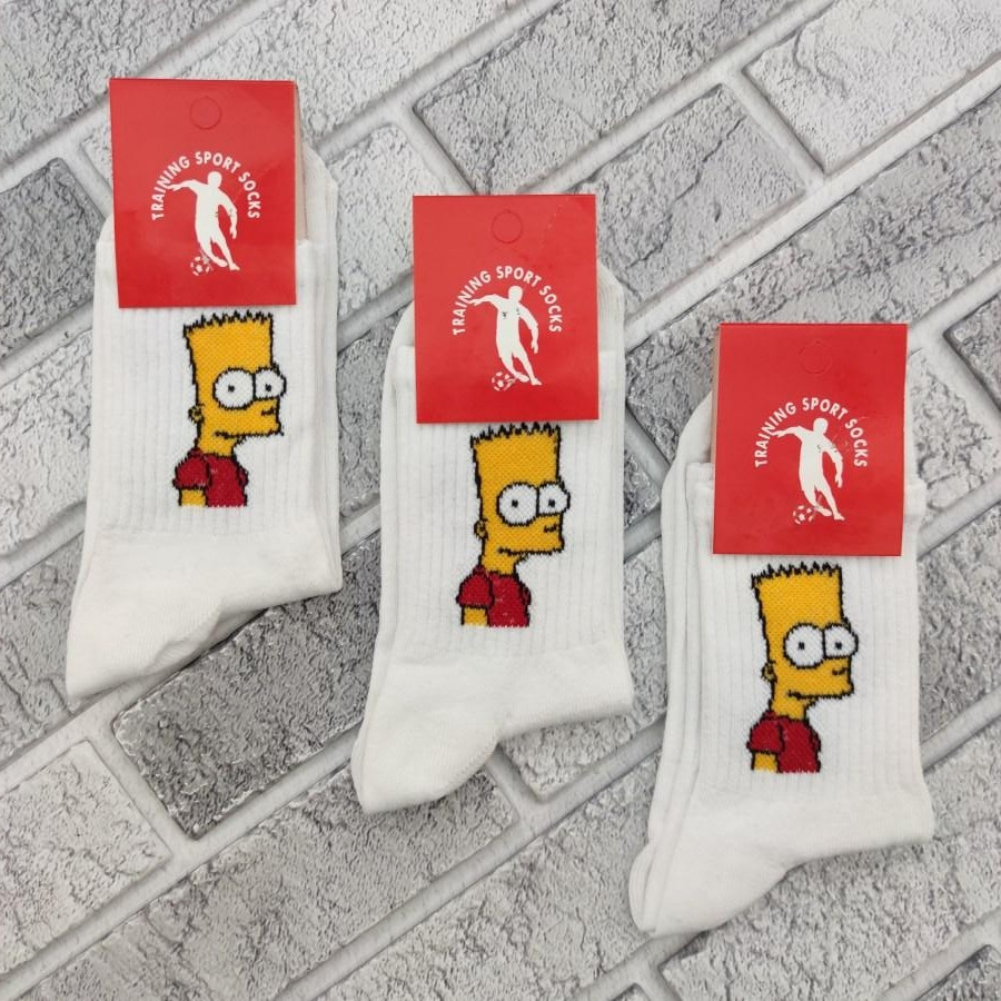 Носки женские весна/осень высокие с приколами Добра Пара 36-40р барт белые 30024977, фото 1