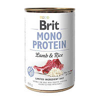 Влажный монопротеиновый корм для собак  Brit Mono Protein Lamb & Rice с ягненком и рисом 400 г