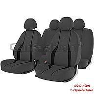 Комплект автомобільних мультимодельних чохлів модель NEON 10017 темн. сірий/чорний