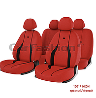Комплект автомобільних мультимодельних чохлів модель NEON 10014 червоний/чорний
