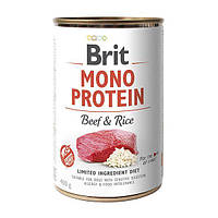 Влажный монопротеиновый корм для собак Brit Mono Protein Beef & Rice с говядиной и рисом 400 г