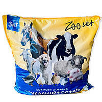 Кормовая добавка для сельскохозяйственных животных и птицы Трикальций фосфат ZOOset упаковка 3 кг