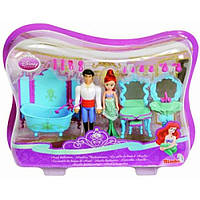 Игровой набор Куклы мини Ариэль и принц с ванной комнатой