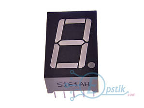 KL-5161-AH, 1-розрядний семисегментний світлодіодний індикатор, червоний 0.56", OK