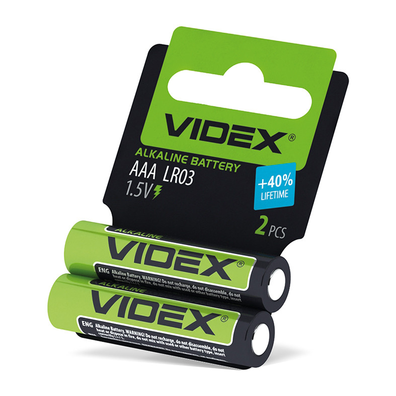 Батарейка служна Videx LR03/AAA 2шт SHRINK CARD