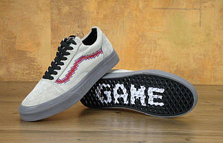 VANS NINTENDO GAME OVER OLD SKOOL замкові демісезон ванси нінтендо бежеві сірі, фото 4
