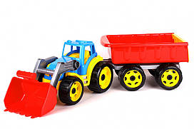Іграшковий трактор з ковшем і причепом 3688TXK, 2 кольори (Різнокольоровий)
