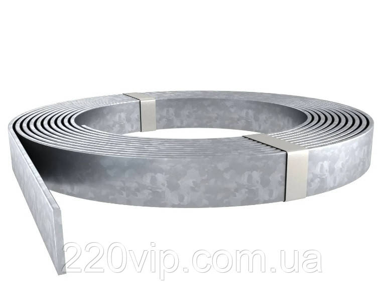 Провідник плоский 30х3,5 мм, бухта 30 м FT 40-60 мкм OBO Bettermann блискавки, для ґрунту, оцинкована сталь, фото 1
