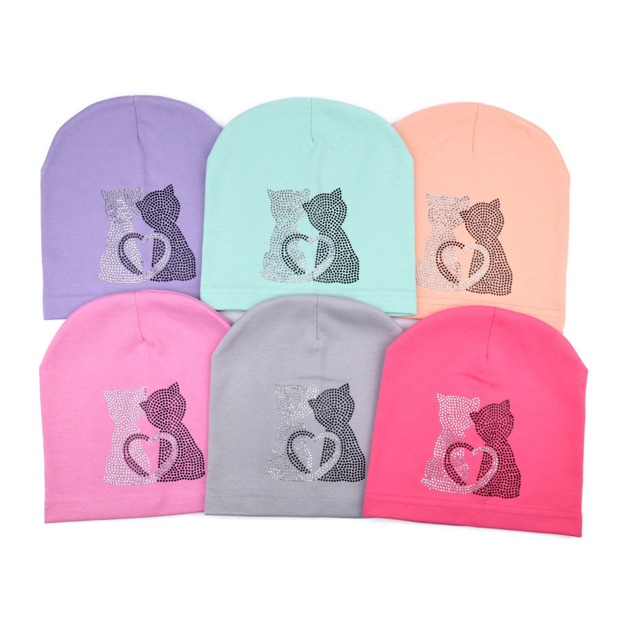 Тонка шапка з одинарним трикотажем на дівчаток