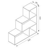 Полиця для книг, стелаж для будинку Id A-0075 Білий Ш1168*В1232*Г290, фото 4