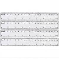 Линейка 20 см, 8820 пластиковая прозрачная KNZ