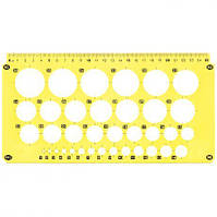 Линейка-трафарет с окружностями 1-36 мм "Irbis"
