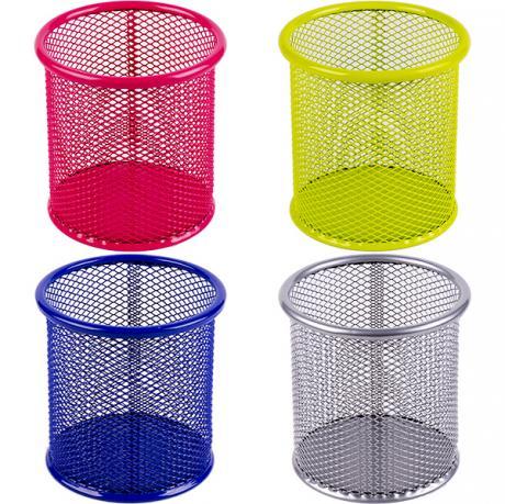 Стакан для ручок метал "Сітка" 802-З, кольоровий 9,5х8,5 см KNZ