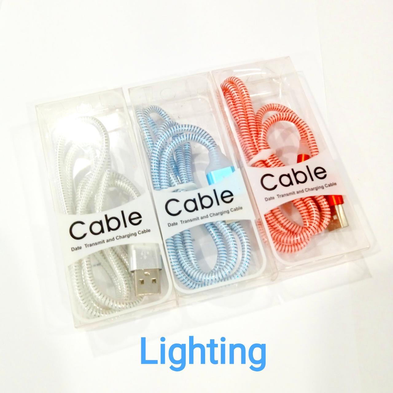 Кабель USB тканинний Lightning iPhone в коробочці/різні кольори/A3006