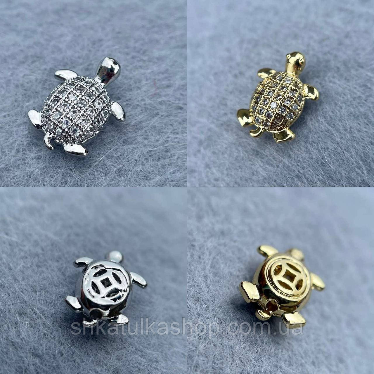 Шарм намистина інкрустована Кубічним цирконієм Ш82 сталь, фото 1