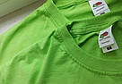 Лайм Чоловіча футболка класична Fruit of the loom Valueweight салатова зелена однотонна, фото 6