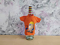 Футболка чехол оранжевая упаковка бутылки алкоголя с днем шахтера 00359
