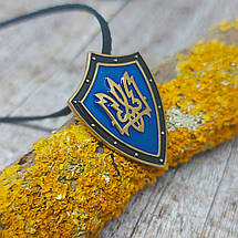 Герб України Тризуб, герб тризуб на щиті, щит з тризубом, Тризубець на щиті кулон, підвіс, фото 4
