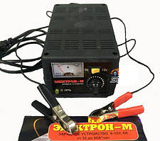 Зарядний пристрій Електрон-М 6А/6-12V/Стрілка/Регулювання Сили струму/пластик